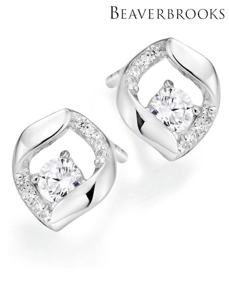Beaverbrooks Sterling Silver Cubic Zirconia Stud Earrings (C82945) | £39