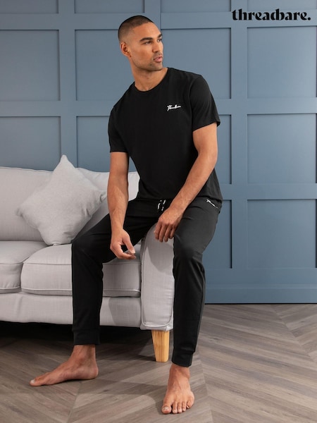 Threadbare Black Pyjamas Set (C83248) | £22