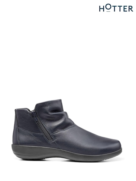 Hotter Blue Regular Fit Murmur Zip-Fastening Boots (C83408) | £95