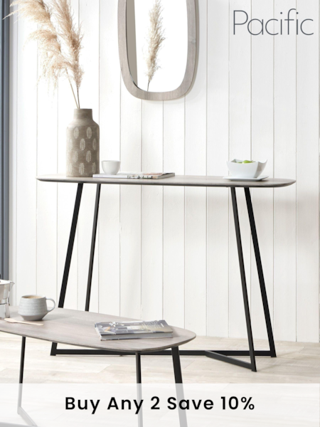 Pacific Grey Oak Ukiah Console Table (C83441) | £175