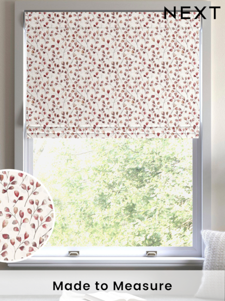 Red April Made To Measure Roman 100% Cotton Blind (C84256) | £52