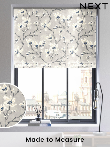 Grey Grey Burley Made To Measure Roman 100% Cotton Blind (C85319) | £52