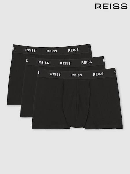 Reiss Black Heller Three Pack of Organic Cotton Blend Boxers (C85475) | £38