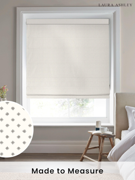 Laura Ashley Grey Louise Star Made To Measure Roman Blinds (C85764) | £84