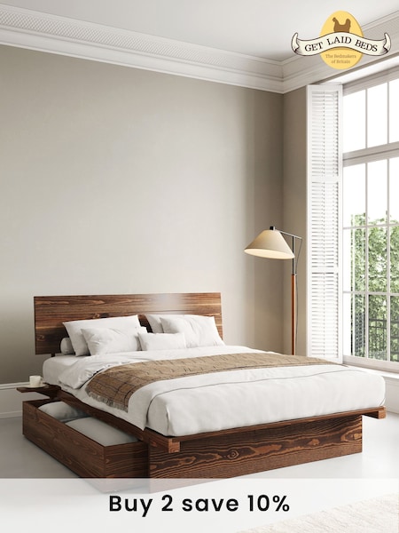 Get Laid Beds Coffee Bean Japanese Solid Wood Storage Bed Combo (C85867) | £930 - £1,140