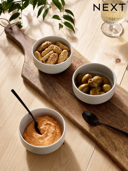 Set of 3 Cream Hayden Speckle Nibble and Dip Bowls (C85984) | £18