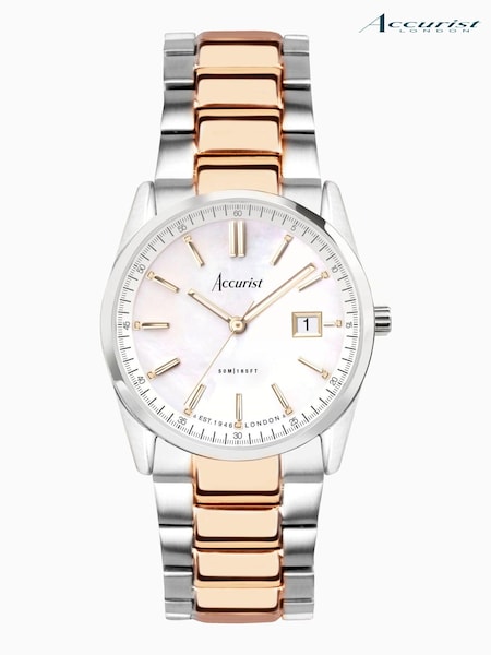Accurist Womens Gold Tone Everyday Stainless Steel Bracelet Analogue Watch (C86571) | £105