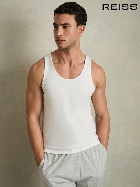 Reiss White Vinnie Cotton Stretch Vest (C86728) | £22