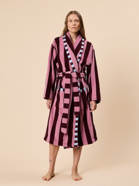 Red - Tbco Blue Stripe Terry Cotton Bath Robe