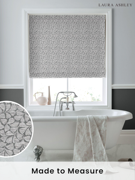 Laura Ashley Grey Maidenhair Woven Made To Measure Roman Blinds (C86928) | £89