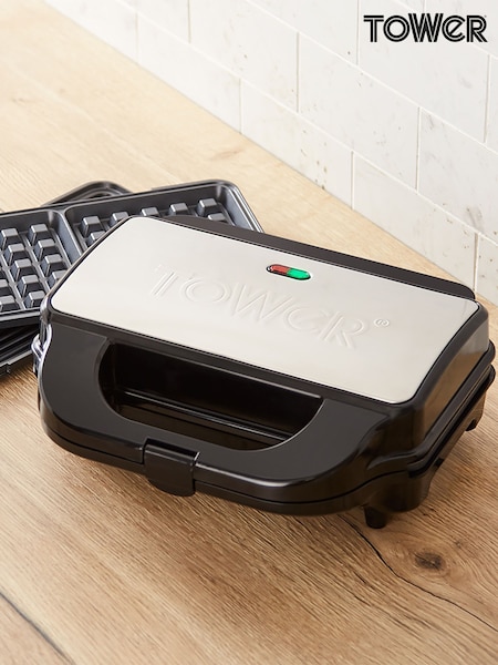 Tower Silver 3-in-1 Deep Fill Sandwich Maker (C87060) | £40