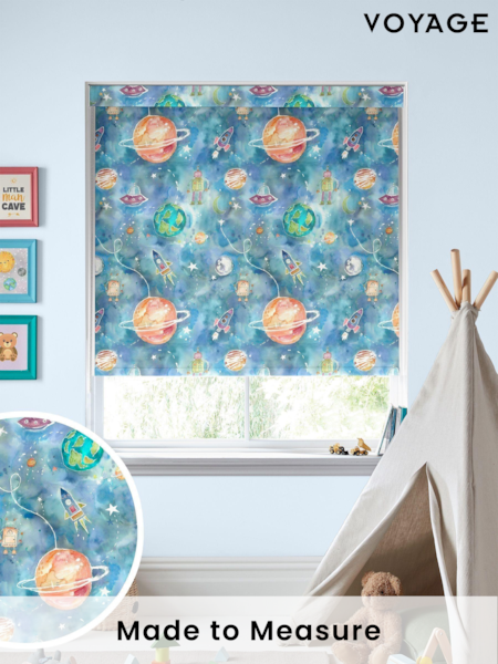 Voyage Sky Blue Blackout Out Of This World Made To Measure Roller Blind (C87679) | £66