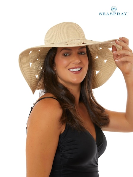 Seaspray Natural Cut-Out Detail Sun Hat (C87724) | £40