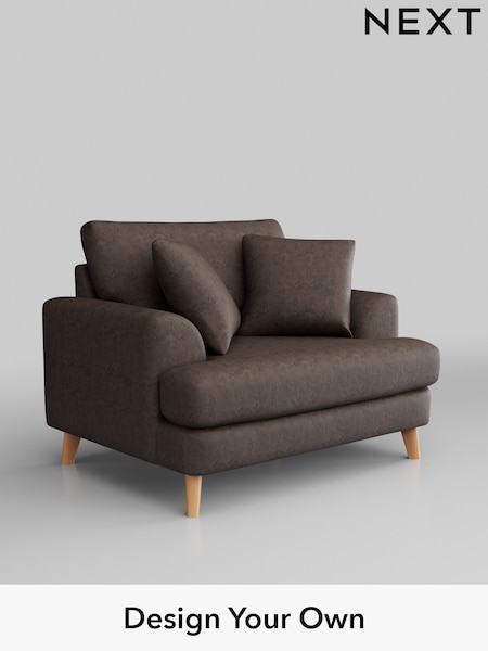 Monza Faux Leather Easy Clean/Peppercorn Brown Parker (C87891) | £975