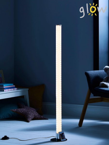 glow Chrome Shimmer Cylinder Floor Lamp (C88466) | £70