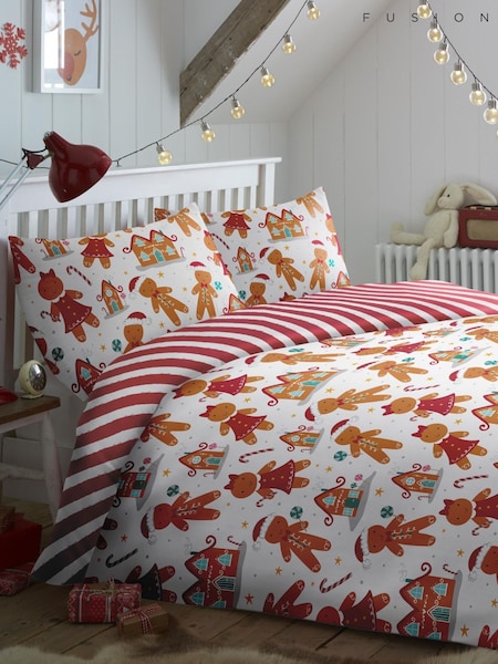 Fusion Red Fusion Gingerbread Christmas Duvet Cover and Pillowcase Set (C88472) | £16 - £35