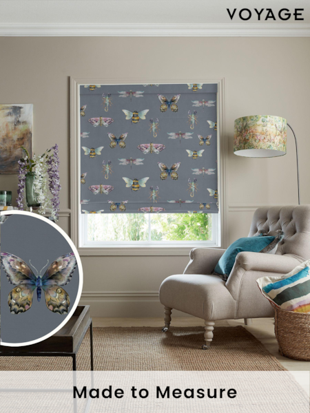 Voyage Storm Grey Fray Made to Measure Roman Blind (C88676) | £89