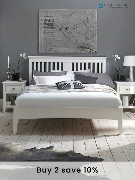 Bentley Designs White Hampstead Wooden Bed (C88967) | £440 - £600
