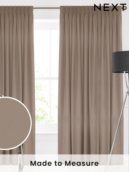 Natural Putty Montero Velvet Made To Measure Curtains (C89504) | £91