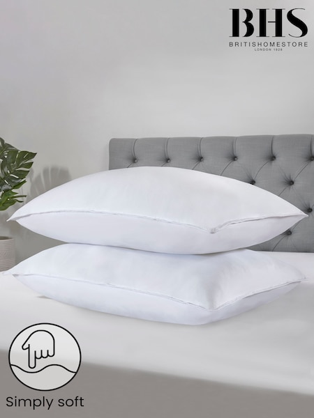 BHS Duck Feather Overfilled Pair of Pillows (C89658) | £25