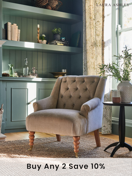 Laura Ashley Baron Chenille Hazelnut Ropsley Accent Chair (C90182) | £425