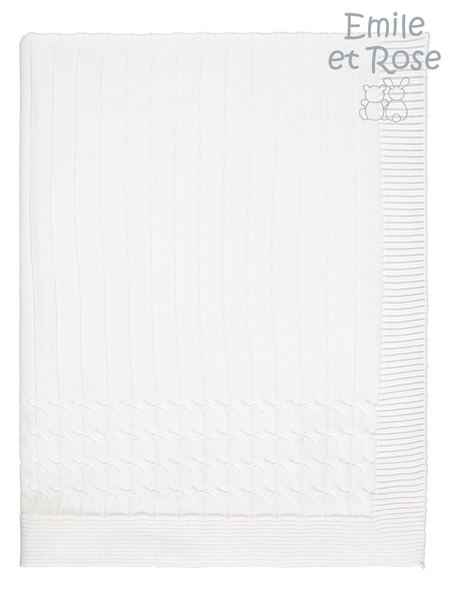 Emile Et Rose Cable Knit Baby 100% Cotton Blanket (C90451) | £44