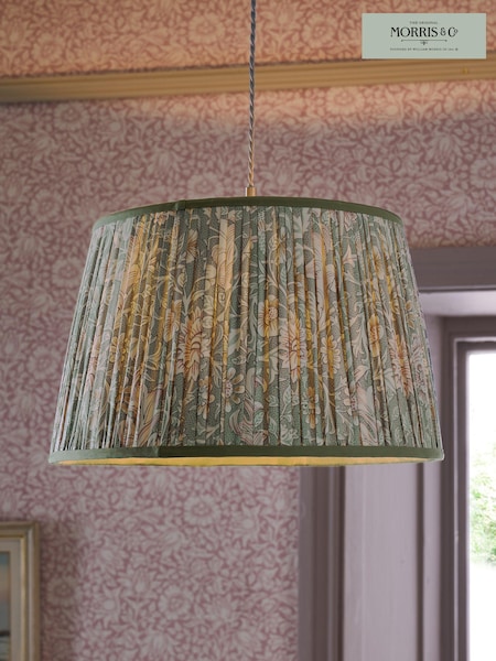 Morris & Co Green Double Bough Pleated Easyfit Shade (C90597) | £75
