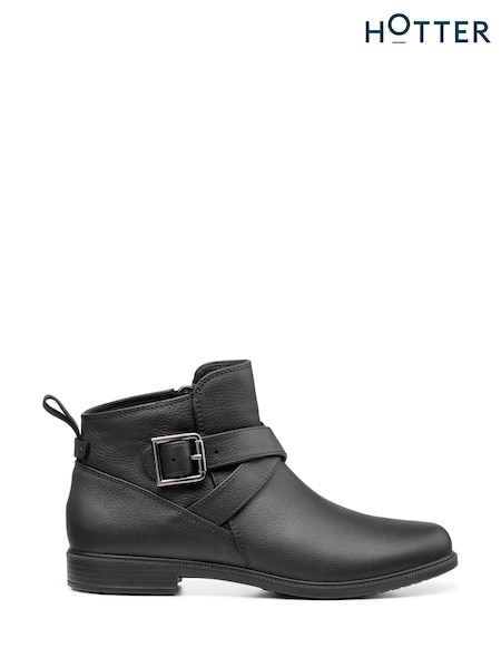 Hotter Black Regular Fit Kingsley Zip Fastening Boots (C91025) | £99