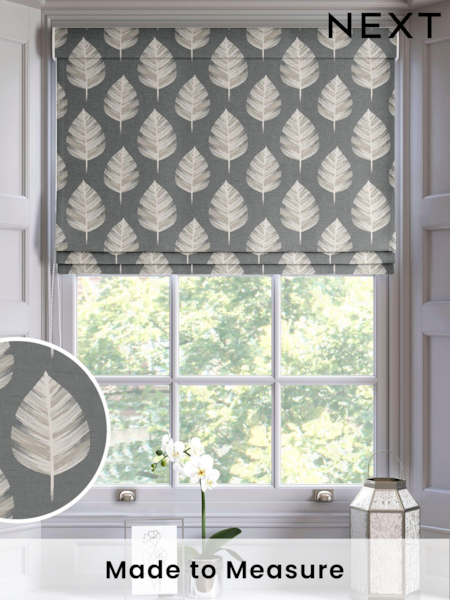 Grey Finn Made To Measure Roman 100% Cotton Blind (C91142) | £52