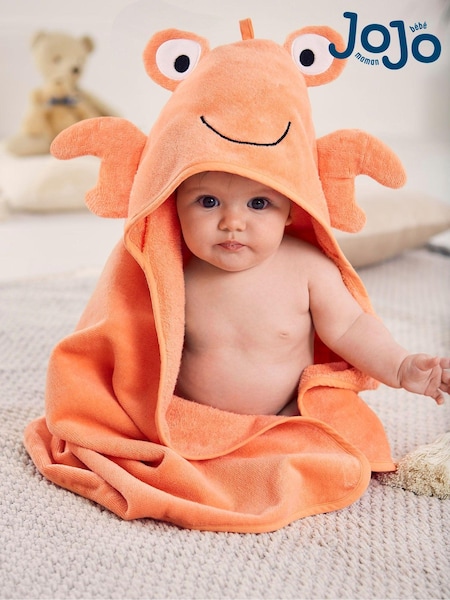 JoJo Maman Bébé Crab Character Hooded Towel (C91561) | £19.50