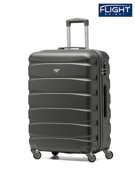 Flight Knight Charcoal Medium Hardcase Lightweight Check In Suitcase With 4 Wheels (C93186) | £60