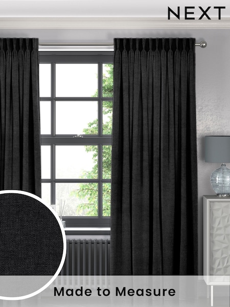 Ebony Black Paso Made To Measure Curtains (C93569) | £61
