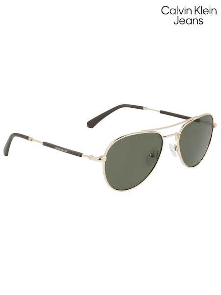 Calvin Klein Jeans Gold Sunglasses (C93581) | £89