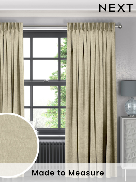 Oyster Natural Harvi Made To Measure Curtains (C93605) | £61