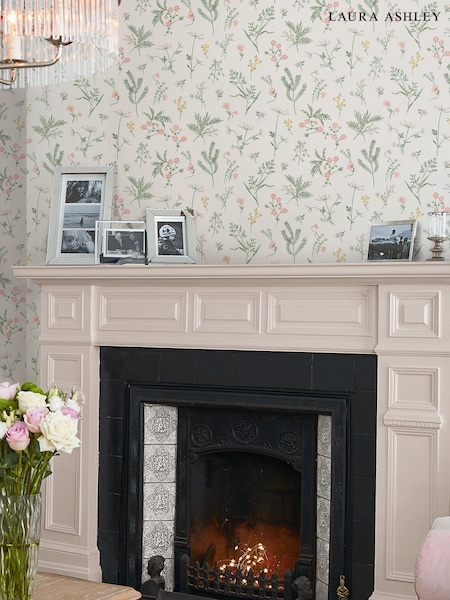 Laura Ashley Coral Pink Crosswell 10M Wallpaper (C93807) | £46