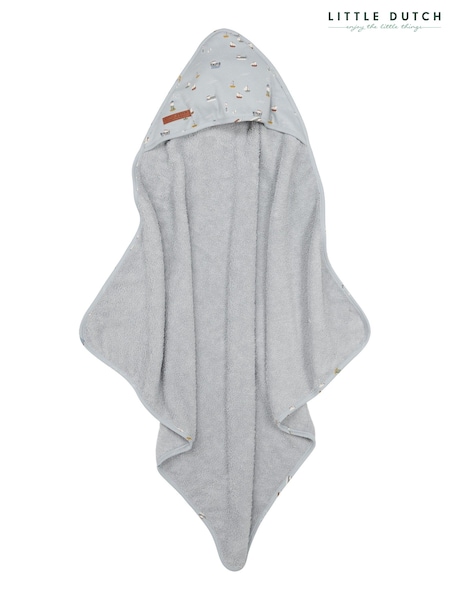 Little Dutch Blue Sailors Bay 100% Cotton Hooded Towel (C93959) | £28