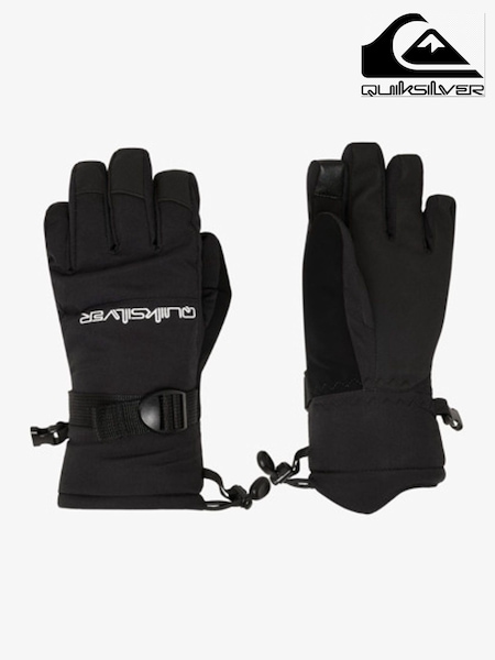 Black - Regular Quiksilver Mission Technical Snow Gloves