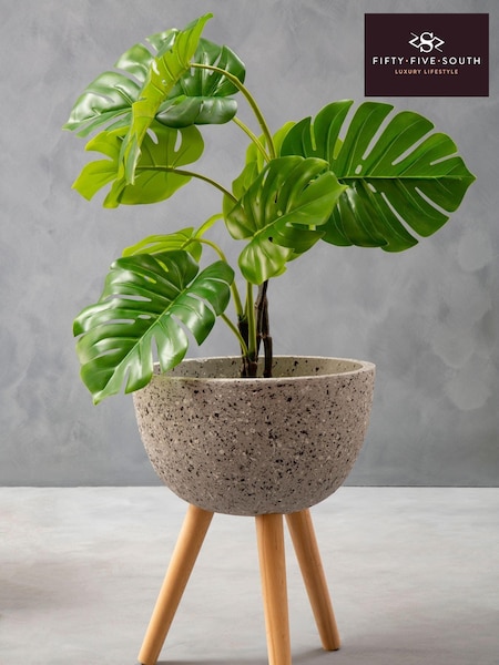 Fifty Five South Grey Darnell Speckled Planter (C94258) | £86