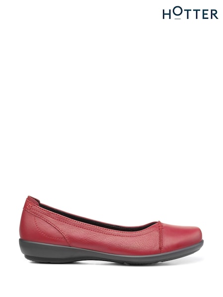 Hotter Red Standard Fit Robyn II Slip-On Leather Shoes (C94669) | £69