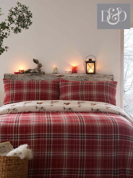 Dreams & Drapes Natural Derwent Check 100% Cotton Duvet Cover and Pillowcase Set (C94841) | £25 - £45