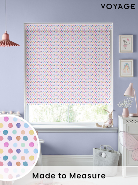 Voyage Blossom Pink Blackout Dotty Made To Measure Roller Blind (C94843) | £66