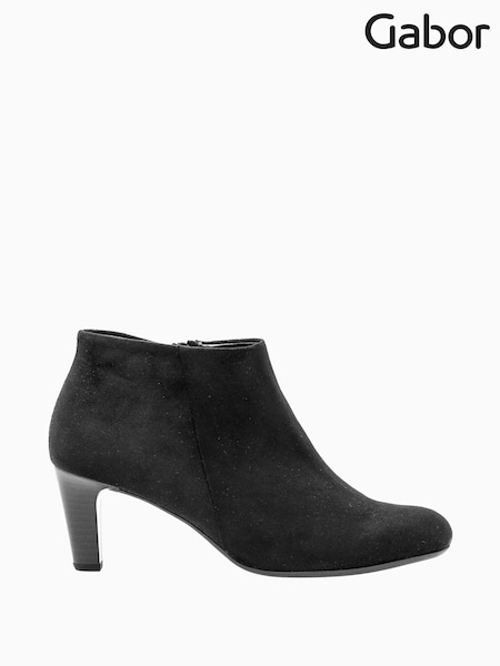 Gabor Fatale Velour Ankle Black Boots (C95157) | £85