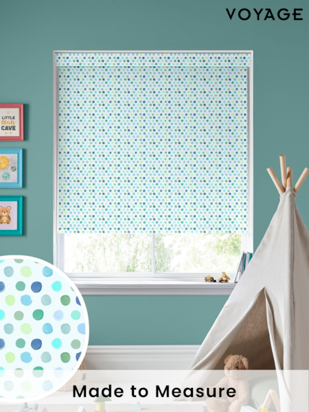 Voyage Lagoon Blue Blackout Dotty Made To Measure Roller Blind (C95685) | £66
