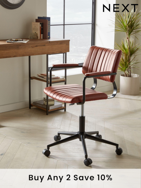 Faux Leather Tan Brown Aiden Office Chair (C95913) | £150