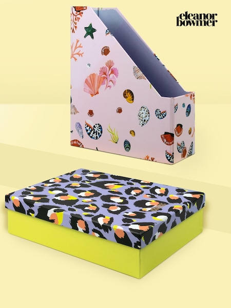 Eleanor Bowmer Shell Magazine File & Leopard Storage Box Set (C96198) | £28