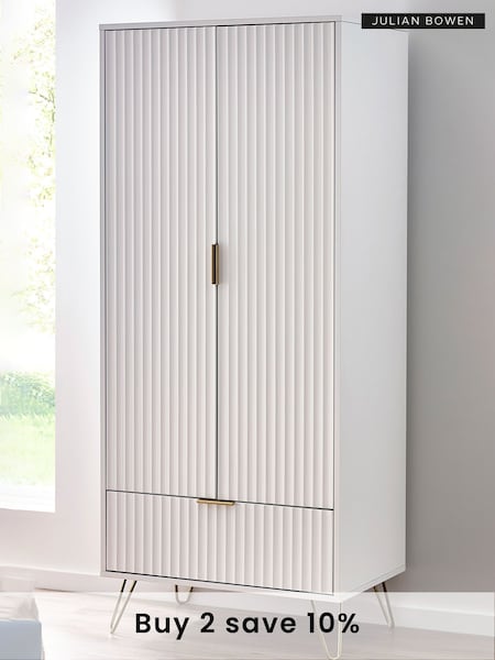 Julian Bowen White Double 1 Drawer Wardrobe (C96778) | £505
