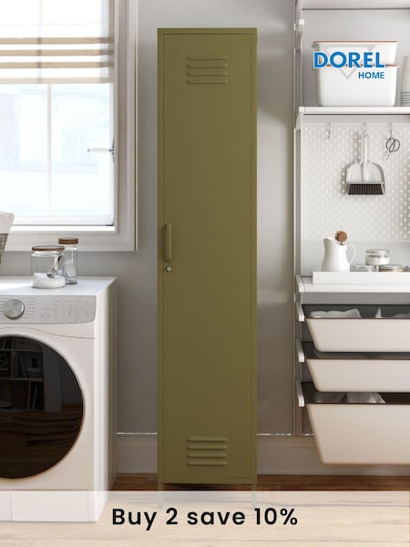 Dorel Home Olive Green Europe Bradford Single Metal Storage Cabinet (C96940) | £225