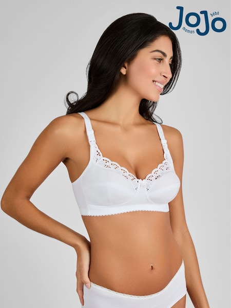 Emma Jane White Maternity & Nursing Lace Trim Bra (C97228) | £25