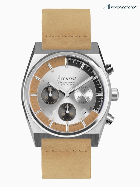 Accurist Mens Brown Origin Leather Strap Chronograph Watch (C97696) | £139