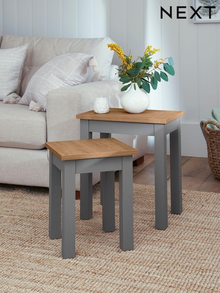 Dove Grey Malvern Oak Effect Nest of Tables (C98087) | £125